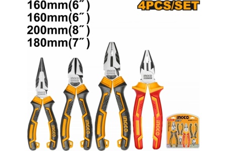 Набор шарнирно-губцевого инструмента  INGCO INDUSTRIAL SUPER SELECT 4 предмета HKPS28458