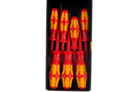 Набор VDE отверток WERA 160 iSS/7 Kraftform Plus Серия 100 с зауженным стержнем, 7 пр. WE-135961