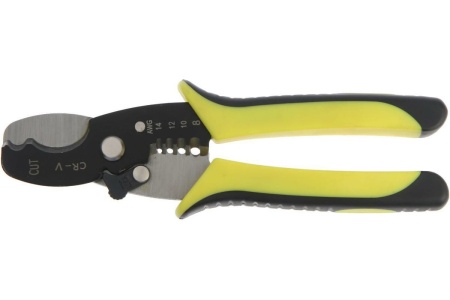 Кабелерез TUNDRA сталь 65Mn, до 10 мм, снятие изоляции 1.5 - 6 мм2, 2К рукоятки, 180 мм 5350920