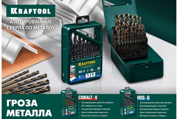 Сверло по металлу HSS-G сталь М2 (9х125 мм) Kraftool 29651-9