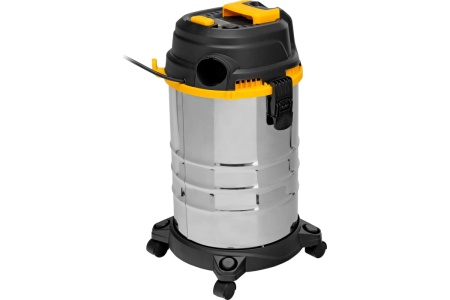 Строительный пылесос Denzel rvc30, 1400 вт, бак 30 л, шланг 3 м, розетка с автосинхр 28203