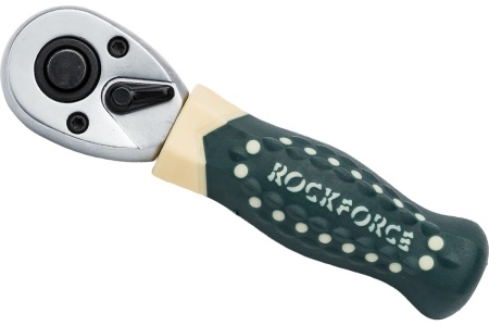 Реверсивная короткая трещотка с резиновой ручкой ROCKFORCE RF-802219