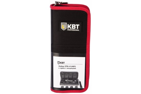 Ручные пресс-клещи КВТ СТК+4, 4 матрицы в сумке 75907