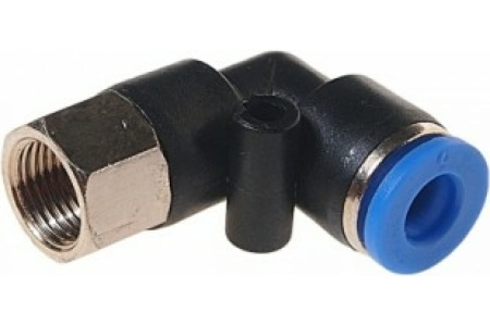 Фитинг угловой для пластиковых трубок (6 мм; 1/8F) ROCKFORCE RF-SPLF06-01