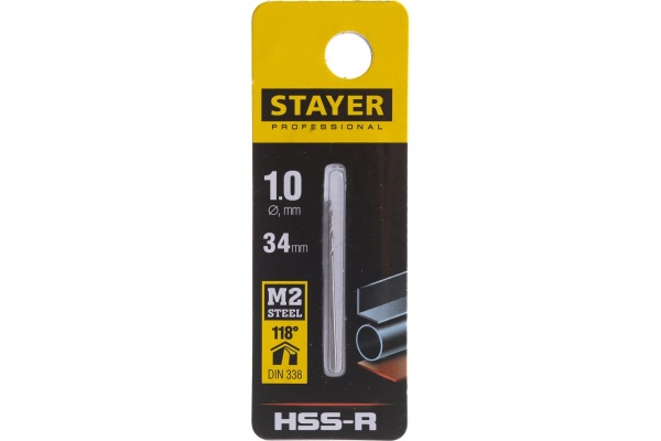 Сверло Professional по металлу HSS-R (1х12х34 мм; М2; DIN 338) Stayer 29602-1