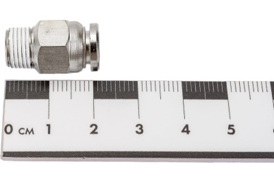 Фитинг металлический 6 мм - наружная резьба 1/8" Pegas pneumatic 6110