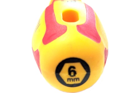 Диэлектрическая отвёртка DUEL 1000V отвертка-ключ торцевая 6x125мм, длина 225 мм DE07-060-125