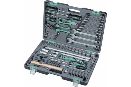 Набор инструмента 1/4", 1/2", CrV, S2, усиленный кейс, 119шт STELS 14112