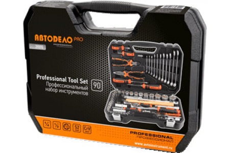 Набор инструмента АвтоDело 90предметов 1/2"DR 1/4"DR PRO 39890 10702