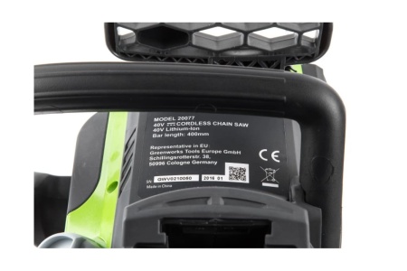 Цепная аккумуляторная пила GreenWorks GD40CS40K6 20077UF