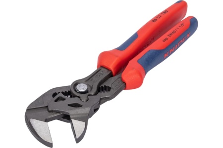 Переставные клещи-ключ Knipex 180 мм, 40 мм (1 1/2"), серые, 2К ручки, KN-8602180SB
