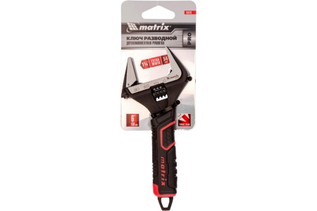 Разводной ключ MATRIX PRO тонкие губки фосфатированный 2-х компонентная рукоятка 150 мм 15576
