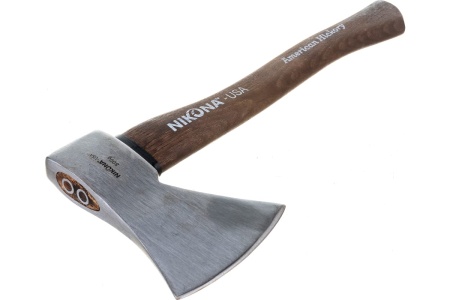 Топор c деревянной Hickory ручкой NIKONA 38см, с чехлом, 800гр 65-671