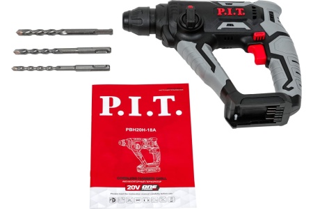 Аккумуляторный перфоратор P.I.T. SOLO 20В, 1.4 Дж, 2-х реж, sds-plus PBH20H-18A
