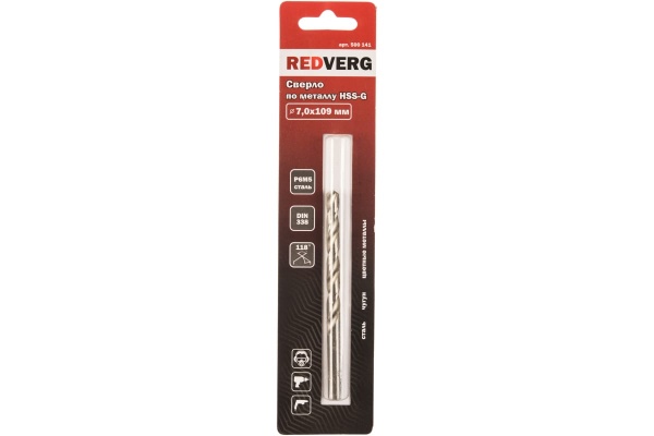 Сверло по металлу HSS-G (7х69х109 мм) REDVERG 6621050