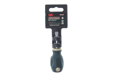 Шлицевая магнитная отвертка ROCKFORCE Profi S2 5.5х40мм на пластиковом держателе RF-7035540