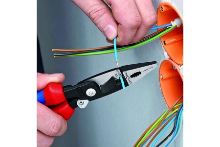 Электромонтажные клещи Knipex 6-в-1, 200 мм, чёрные, 1К ручки, KN-1381200SB Электромонтажные клещи Knipex 6-в-1, 200 мм, чёрные, 1К ручки, KN-1381200SB