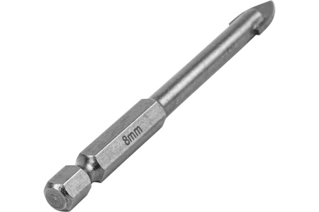 Сверло по керамической плитке и стеклу 8 мм, 6-гранный хвостовик MATRIX 72837