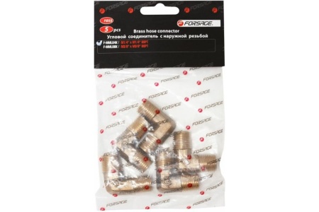 Соединитель угловой наружная резьба 1/4"х1/4", 5 шт Forsage 26105 F-MML04K