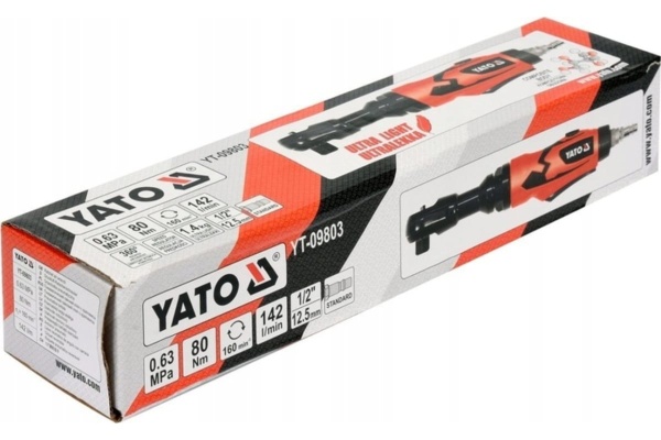 Пневмотрещотка YATO 1/2", 80 Nm, 0.63 MPa, 142 л/мин YT-09803 Пневмотрещотка YATO 1/2", 80 Nm, 0.63 MPa, 142 л/мин YT-09803
