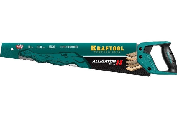 Ножовка для точного реза Kraftool "Alligator 11", 550 мм, 11 TPI 3D зуб, 15203-55