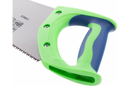 Ножовка по дереву СИБРТЕХ Зубец 350 мм, 7-8 TPI, зуб 2D, калёный зуб, 2-х компонентная рукоятка 23801