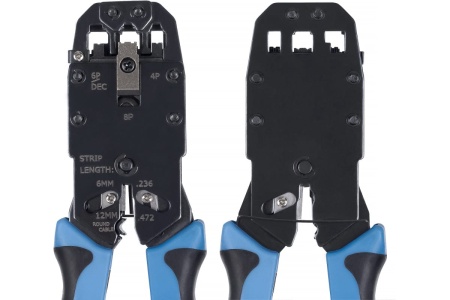 Обжимной инструмент Cabeus для RJ-45 (8р8с), RJ-11/12 (6р6с, 6р4с, 6р2с), 4р4с, 4р2с, профессиональный HT-2008A