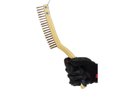 Щетка по металлу ROCKFORCE ручная, в пластиковом корпусе с прорезиненной рукояткой RF-340122313