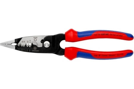 Инструмент для зачистки гармонизированных европейских кабелей KNIPEX из закаленной стали, фосфатированный, 2-комп ручки KN-1372200ME