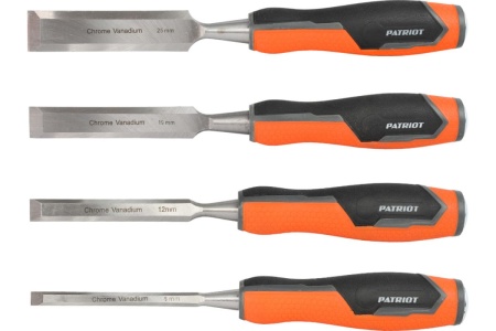 Набор стамесок PATRIOT CrV, 4 шт: 6, 12, 19, 25мм 350001404