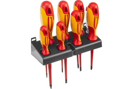 Набор диэлектрических отверток до 1000В, тестер, CrMo, 8шт GROSS 12950