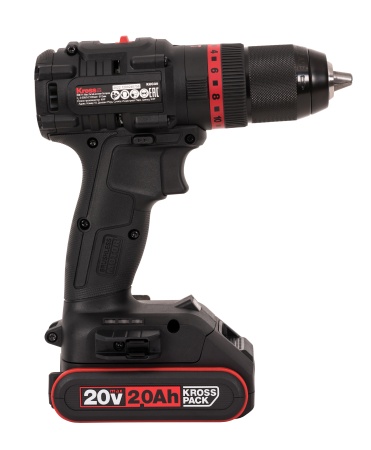 Дрель-шуруповерт аккумуляторная ударная бесщеточная KRESS KUC30.1, 20В, 60Нм, 2Ач x2, ЗУ 2А, сумка