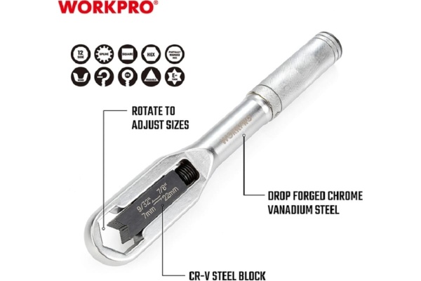 Универсальный разводной ключ WORKPRO 7-22 мм WP272015 Универсальный разводной ключ WORKPRO 7-22 мм WP272015