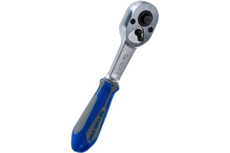 Трещотка KING TONY 1/4", 134 мм, 24 зубца, флажковая с кнопкой, фиксатор 2771-55G