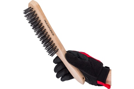 Щетка по металлу ROCKFORCE ручная, в усиленном деревянном корпусе RF-340117217