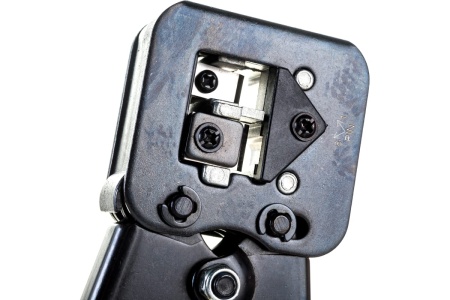 Обжимной инструмент для коннекторов LANMASTER EZ, 4P, 6P, 8P, с храповым механизмом, LAN-CRI-468R/EZ