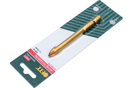 Сверло по кафелю (8x76 мм; 4 режущие кромки; титановое покрытие; U-хвостовик под биту) FIT 35477