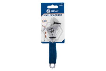 Разводной ключ 160мм, ширина захвата 24мм, двухкомпонентная рукоятка КОБАЛЬТ 244-933