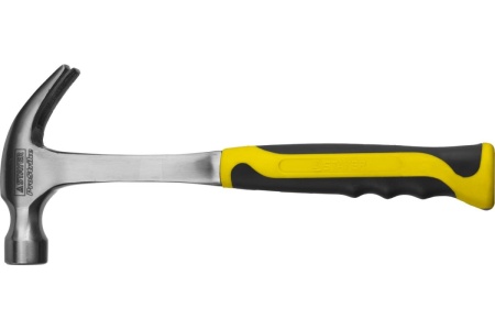 Цельнометаллический молоток-гвоздодер с двухкомпонентной рукояткой 450г Stayer PROFESSIONAL 2025-450