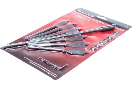 Набор сверл перовых по дереву (10-25 мм; 6 шт.) + удлинитель MATRIX 70406