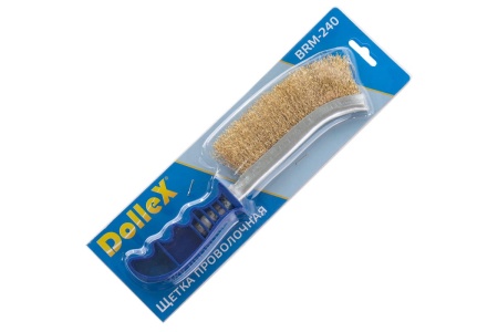 Металлическая щетка DolleX с пластмассовой ручкой, в блистере BRM-240