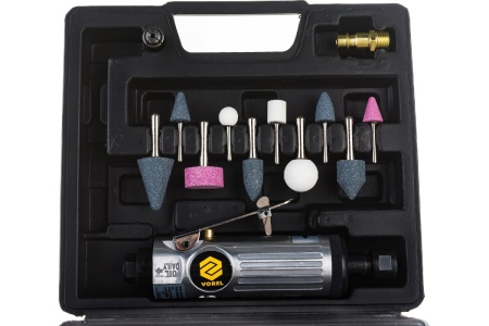 Прямая пневматическая шлифмашина VOREL с аксессуарами 81109