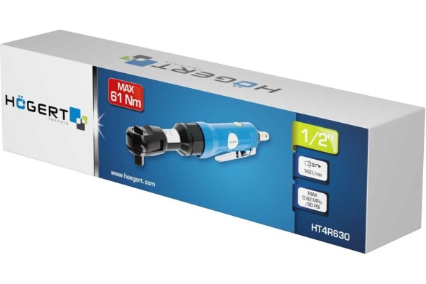 Пневматическая трещотка HOEGERT TECHNIK 1/2", 61 Нм HT4R630 Пневматическая трещотка HOEGERT TECHNIK 1/2", 61 Нм HT4R630