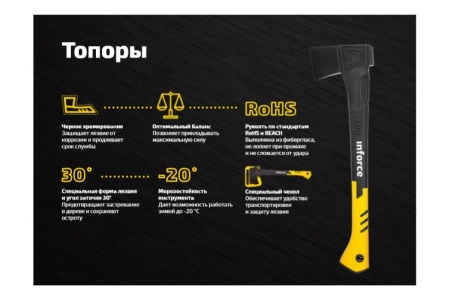 Топор-колун 1700 г Inforce 06-12-21