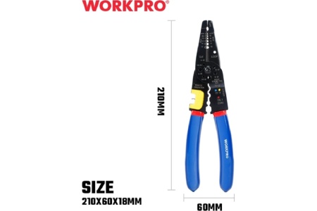 Многофункциональные обжимные клещи WORKPRO 210 мм WP291009