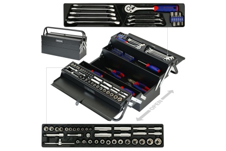 Набор инструментов 183 предмета в раздвижном металлическом ящике WORKPRO W009038