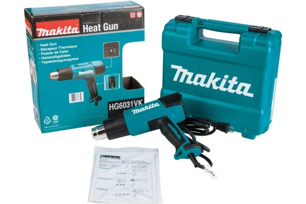 Аккумуляторный тепловой пистолет-фен Makita LXT 18В, 550 град, 2 скорости,6 режимов, кейс MakPac ,насадки 5.0Ач х1,з/у DHG181RT1J