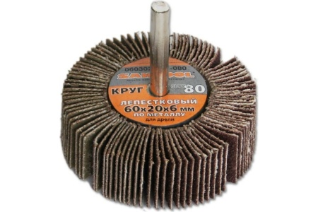 Круг лепестковый по металлу для дрели 60x20x6 мм, P80 SANTOOL 060302-001-080