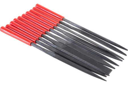 Набор надфилей MATRIX 180x5 мм, пластиковые рукоятки, 10 шт. 15824