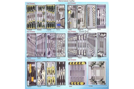 Инструментальная тумба 7 секций 286 предметов FORCE 10217-286